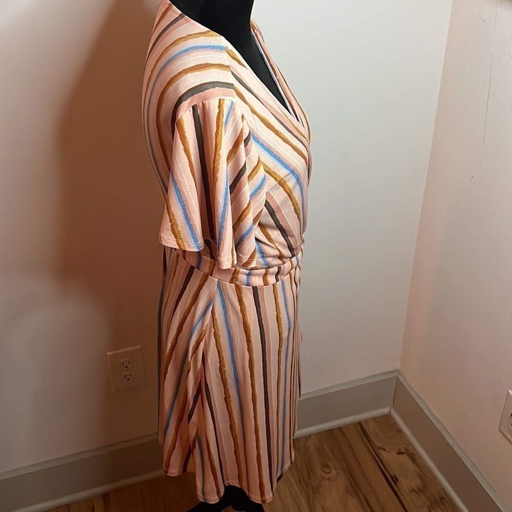 BCBGENERATION multi color stripes‎ wrap mini dres… - image 8